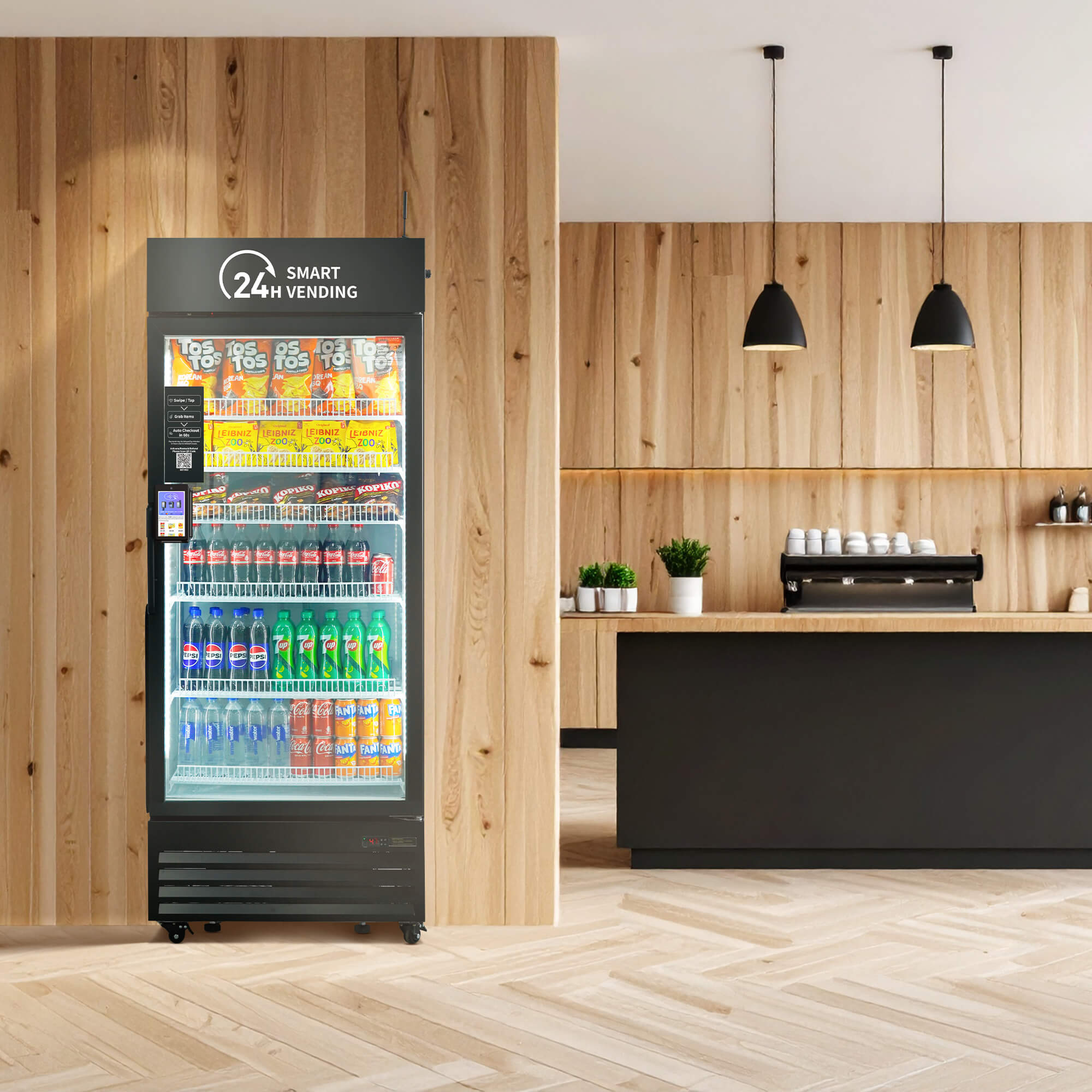 Smart vending machine in modern break room